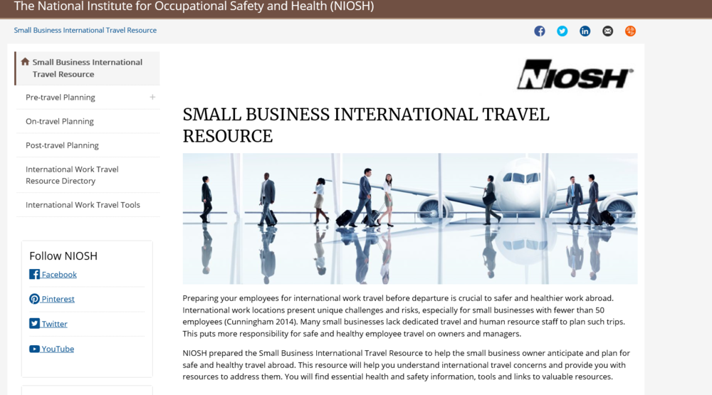 SMALL BUSINESS INTERNATIONAL TRAVEL RESOURCE: TRAVEL PLANNER